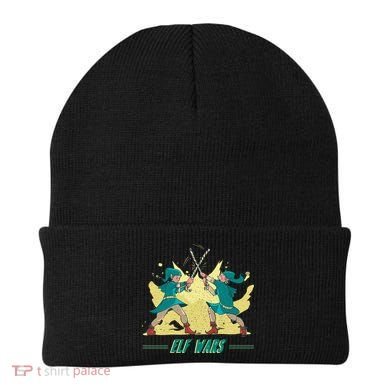 Elf Wars Funny Christmas Beanie