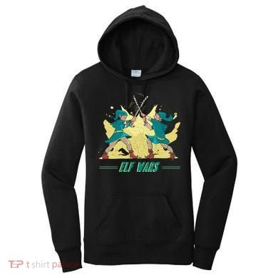 Elf Wars Funny Christmas Women's Hoodie
