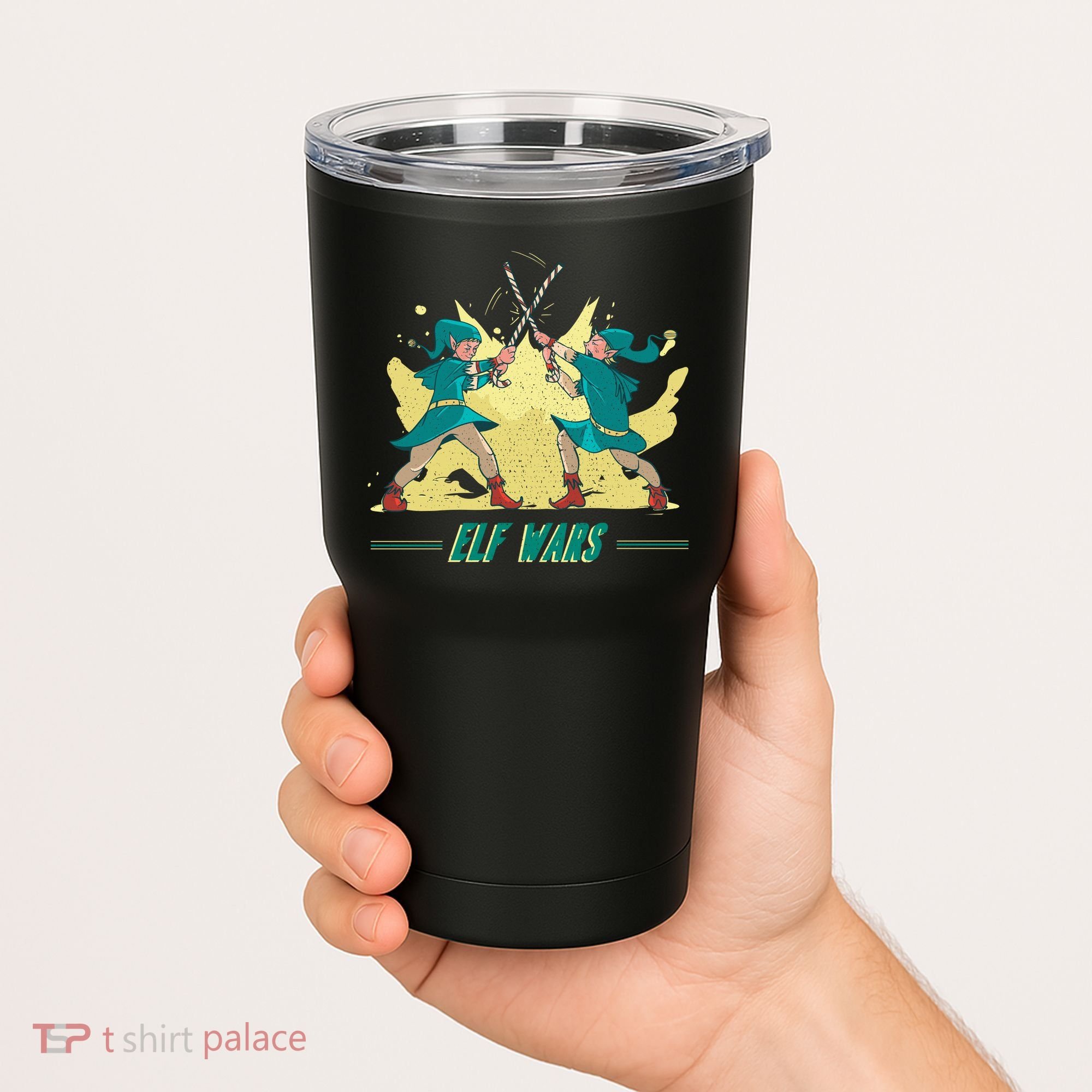 Elf Wars Funny Christmas Tumbler