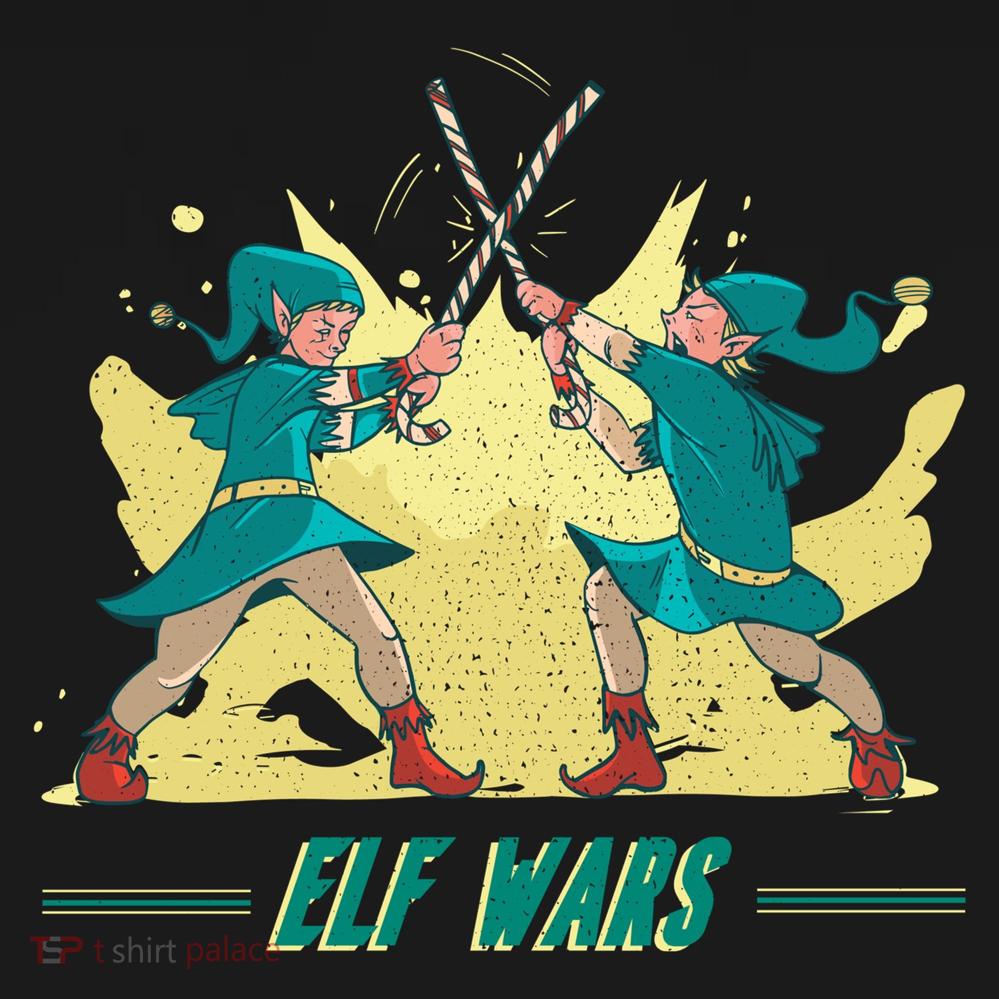 Elf Wars Funny Christmas Ornament