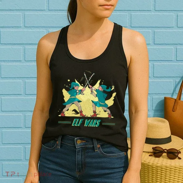 Elf Wars Funny Christmas Women's Tank Top