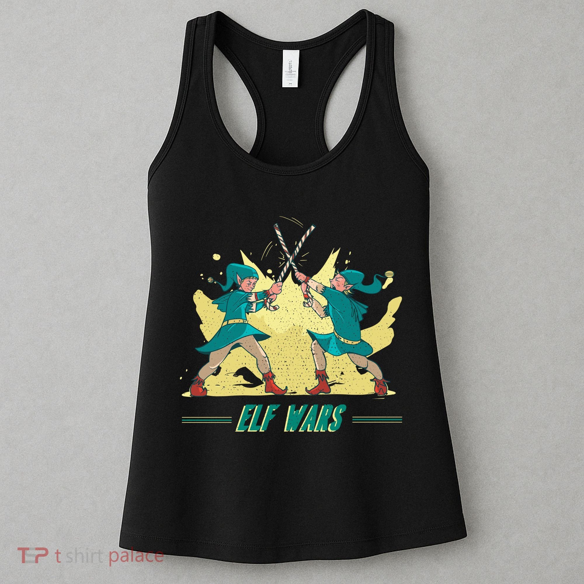 Elf Wars Funny Christmas Women's Tank Top