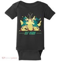Elf Wars Funny Christmas Baby Bodysuit thumb 0