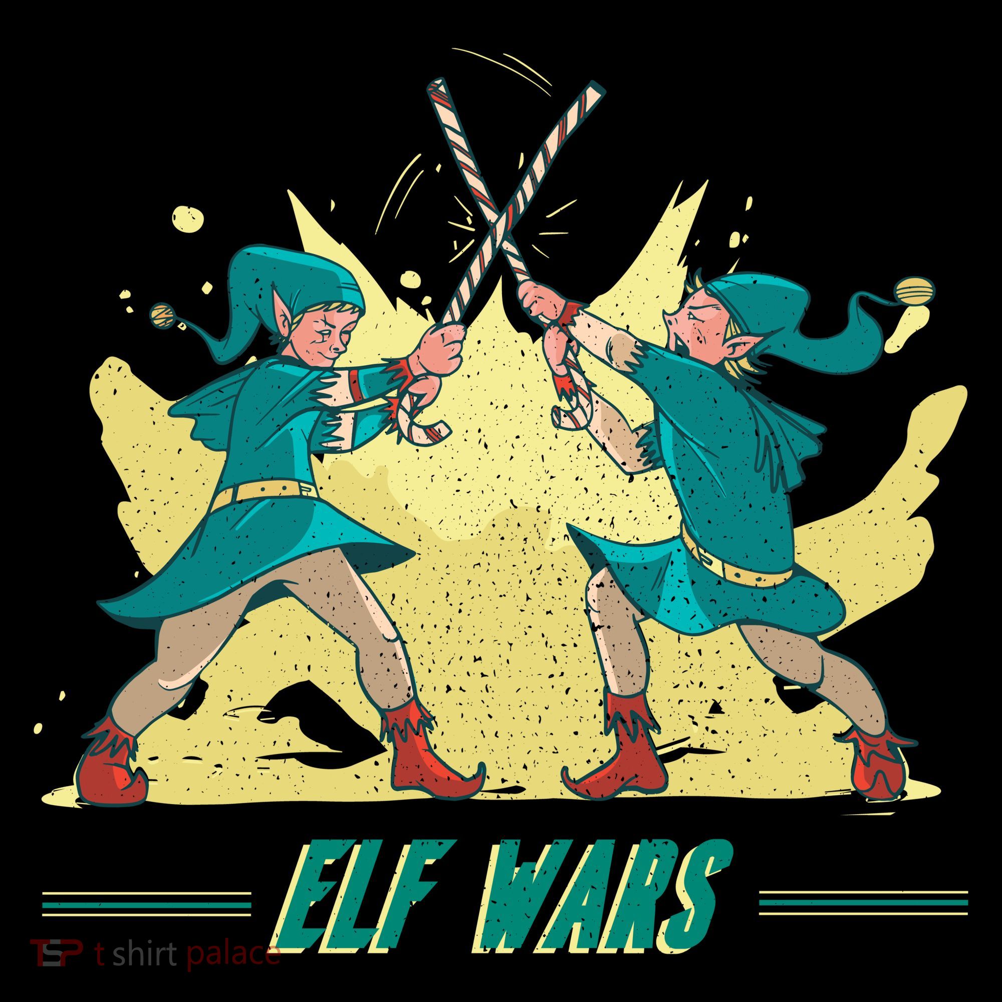 Elf Wars Funny Christmas Baby Bodysuit