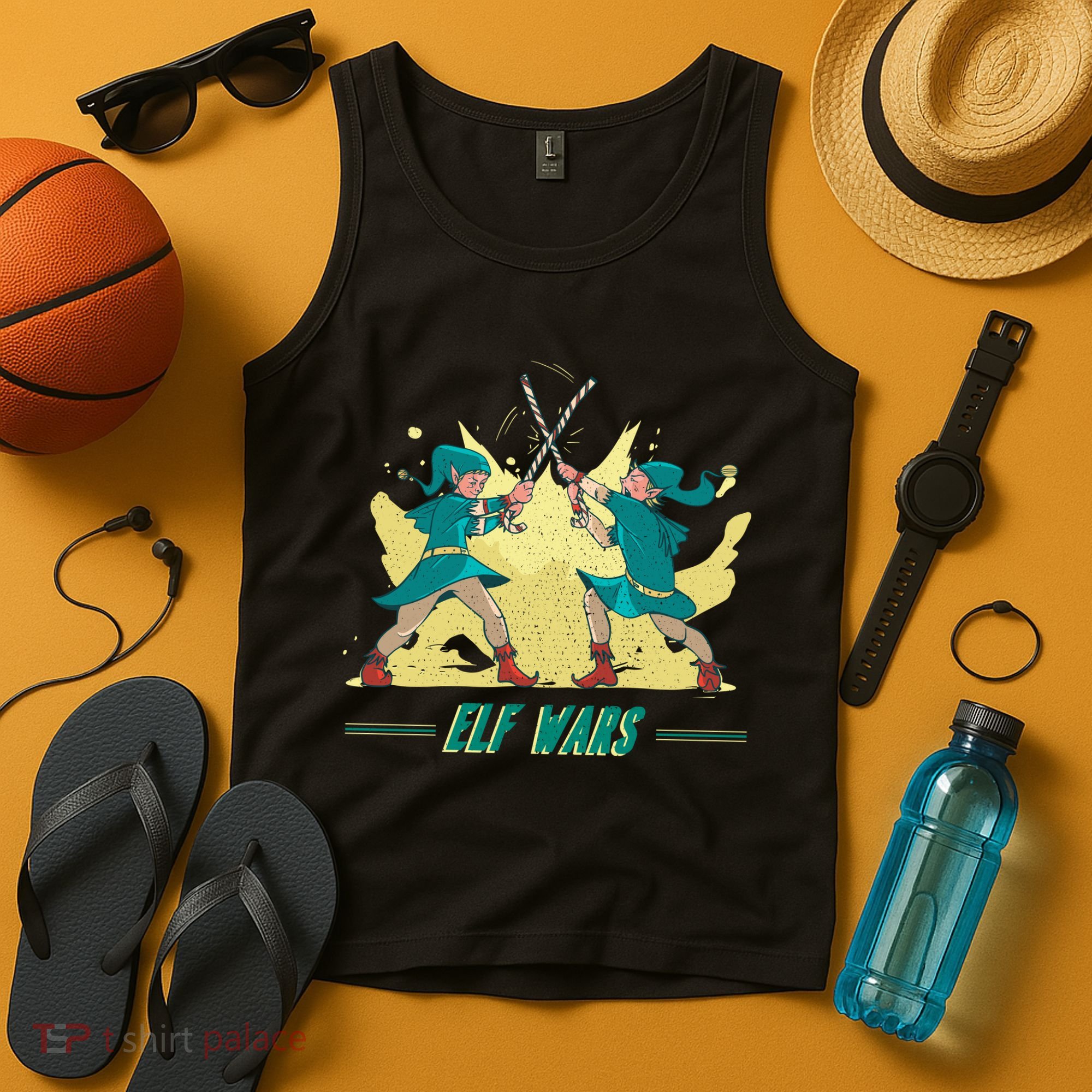 Elf Wars Funny Christmas Tank Top