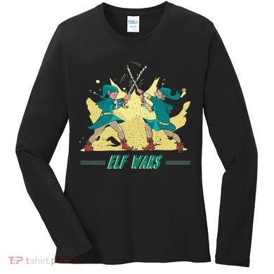 Elf Wars Funny Christmas Women's Long Sleeve Shirt