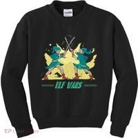 Elf Wars Funny Christmas Kids Sweatshirt thumb 0