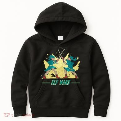 Elf Wars Funny Christmas Kids Hoodie