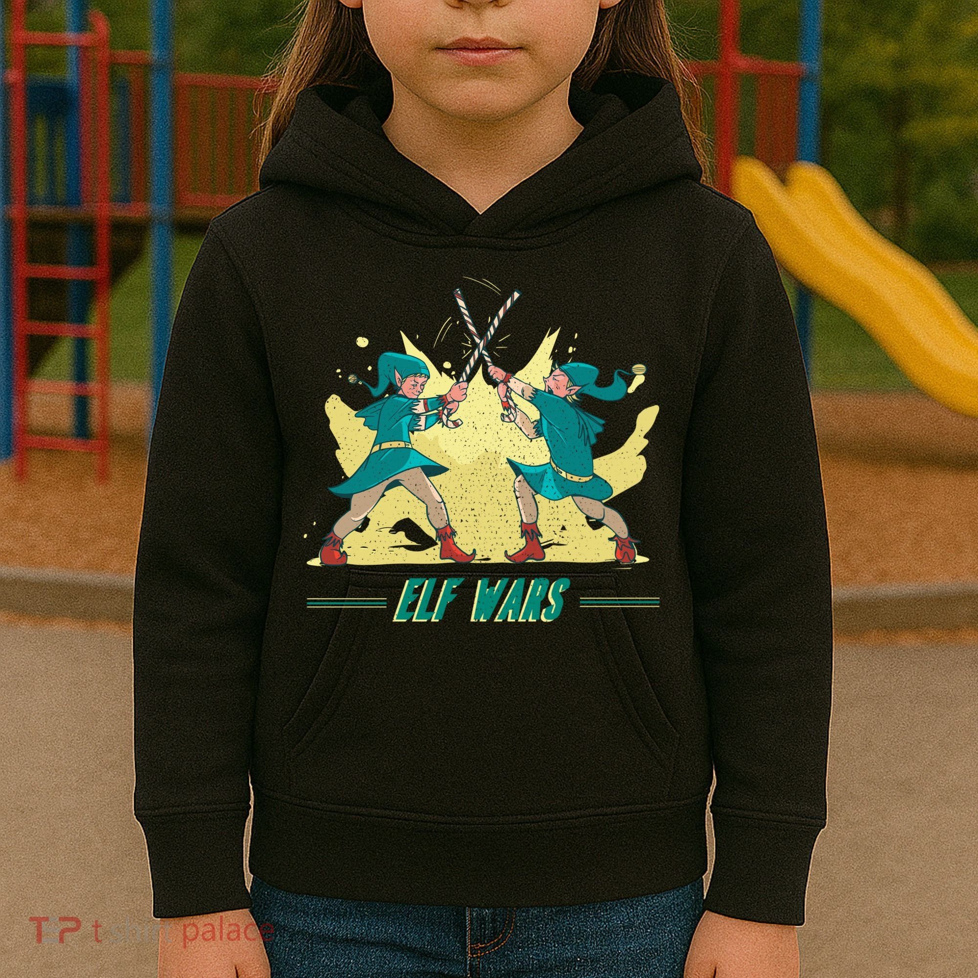 Elf Wars Funny Christmas Kids Hoodie