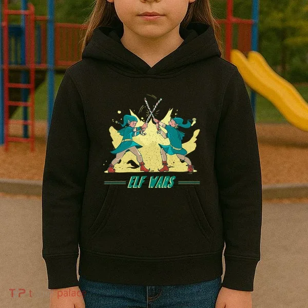 Elf Wars Funny Christmas Kids Hoodie