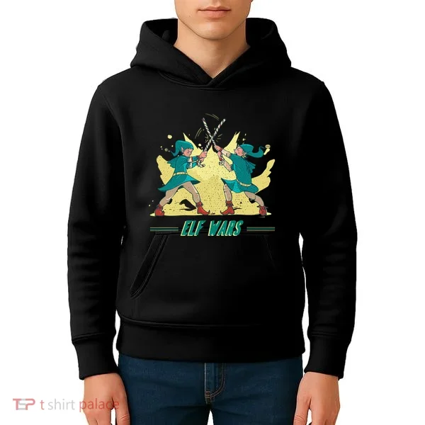 Elf Wars Funny Christmas Kids Hoodie