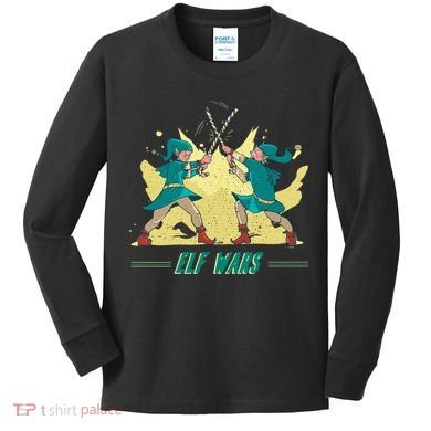 Elf Wars Funny Christmas Kids Long Sleeve Shirt