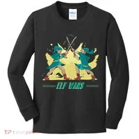 Elf Wars Funny Christmas Kids Long Sleeve Shirt thumb 0