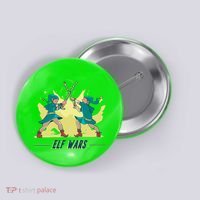 Elf Wars Funny Christmas Button thumb 0