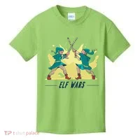Elf Wars Funny Christmas Kids T-Shirt thumb 0