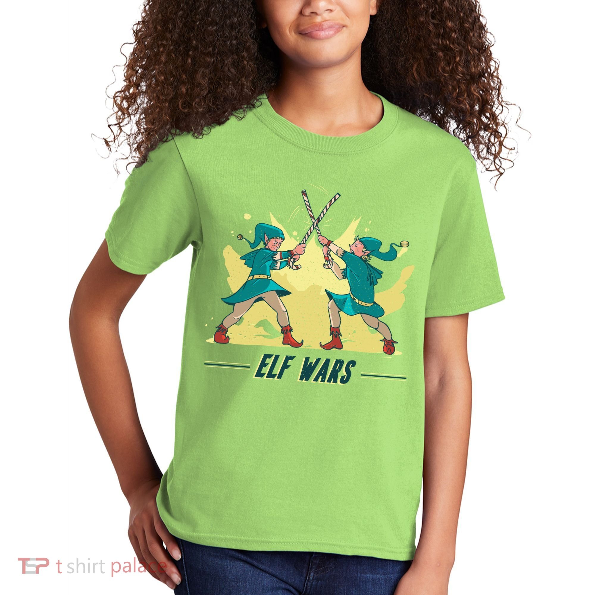 Elf Wars Funny Christmas Kids T-Shirt