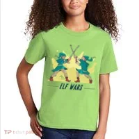 Elf Wars Funny Christmas Kids T-Shirt thumb 2