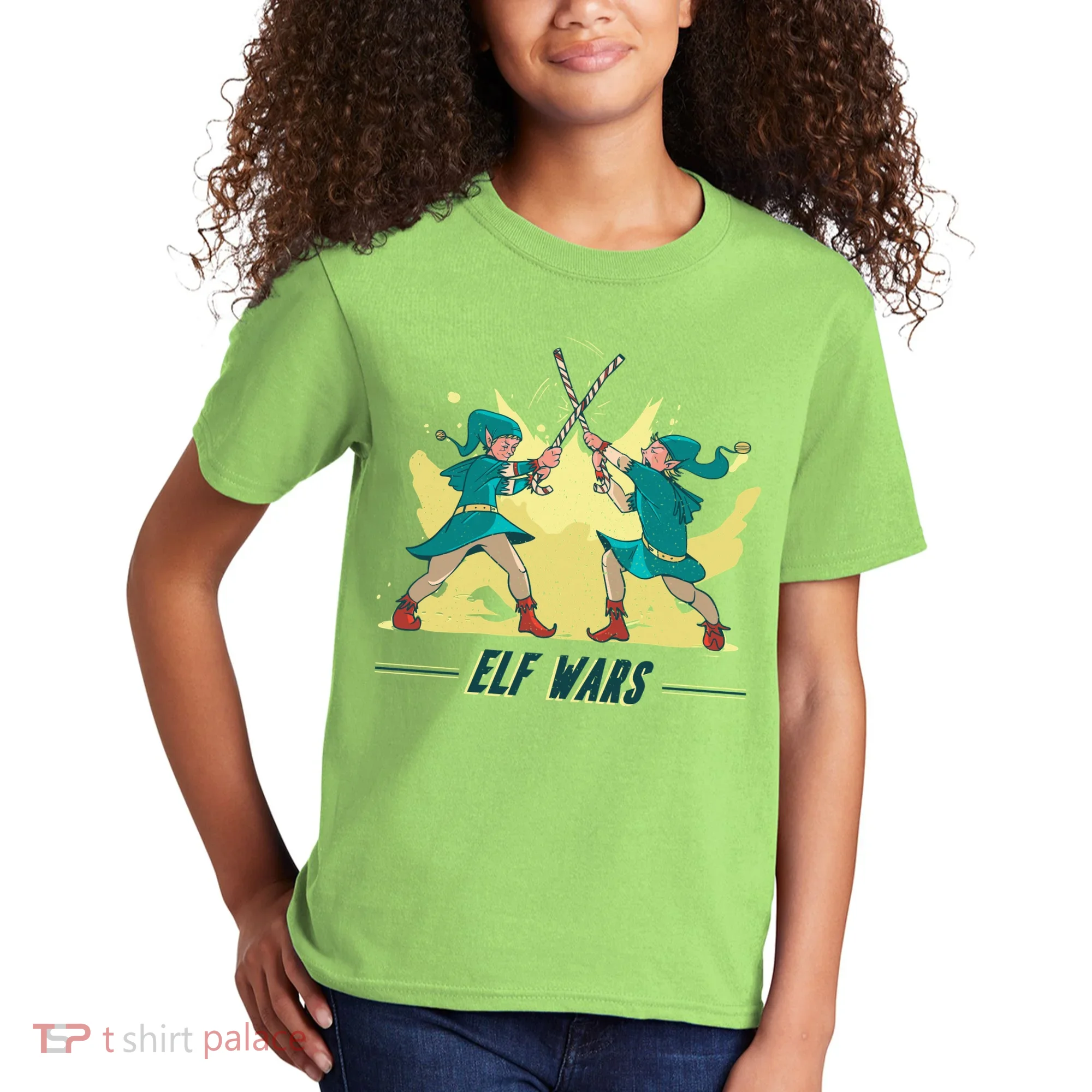 Elf Wars Funny Christmas Kids T-Shirt