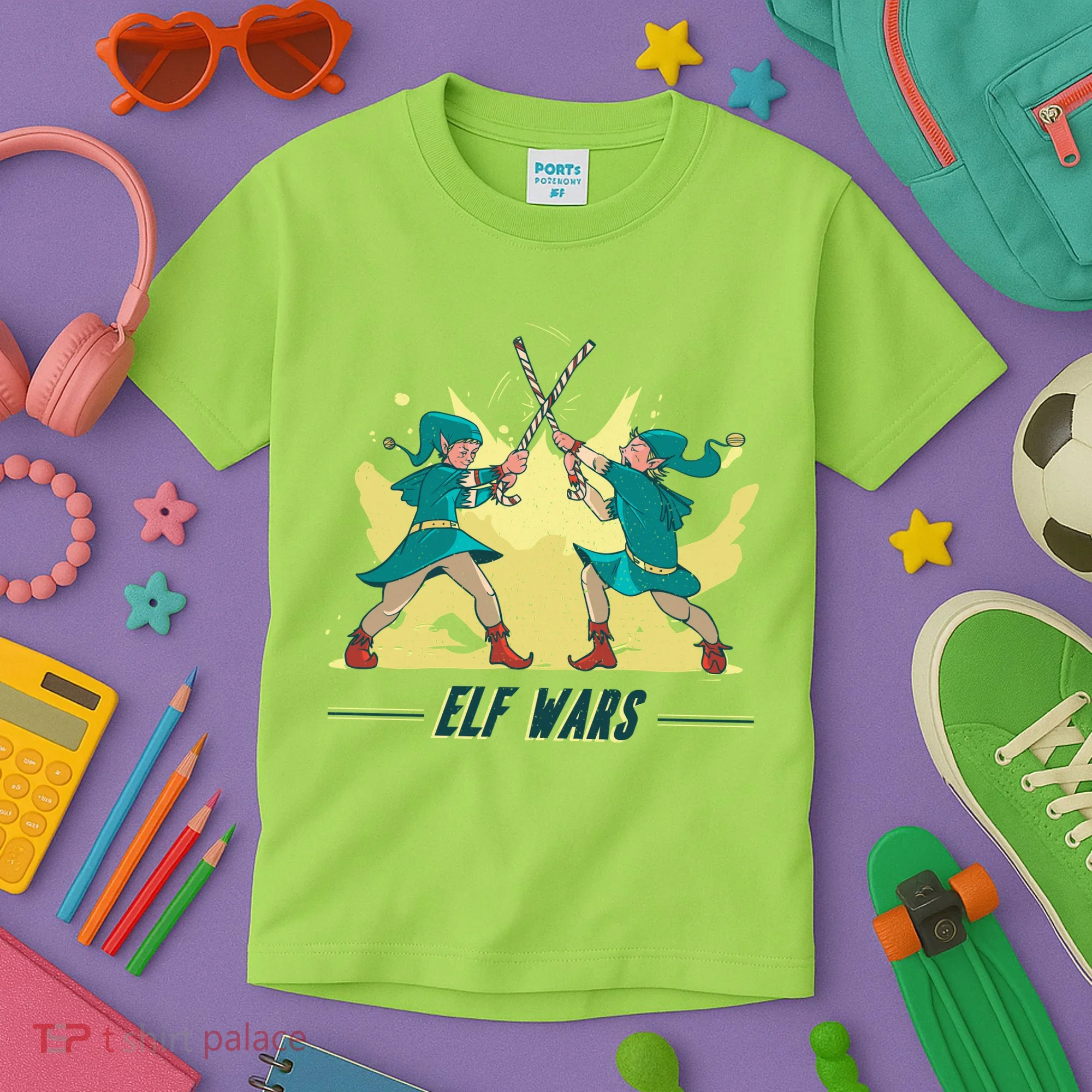 Elf Wars Funny Christmas Kids T-Shirt