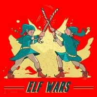 Elf Wars Funny Christmas Santa Hat thumb 1