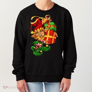 Elf With Stack Of Gifts Women's Sweatshirt
