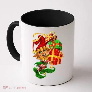 Elf With Stack Of Gifts Coffee Mug