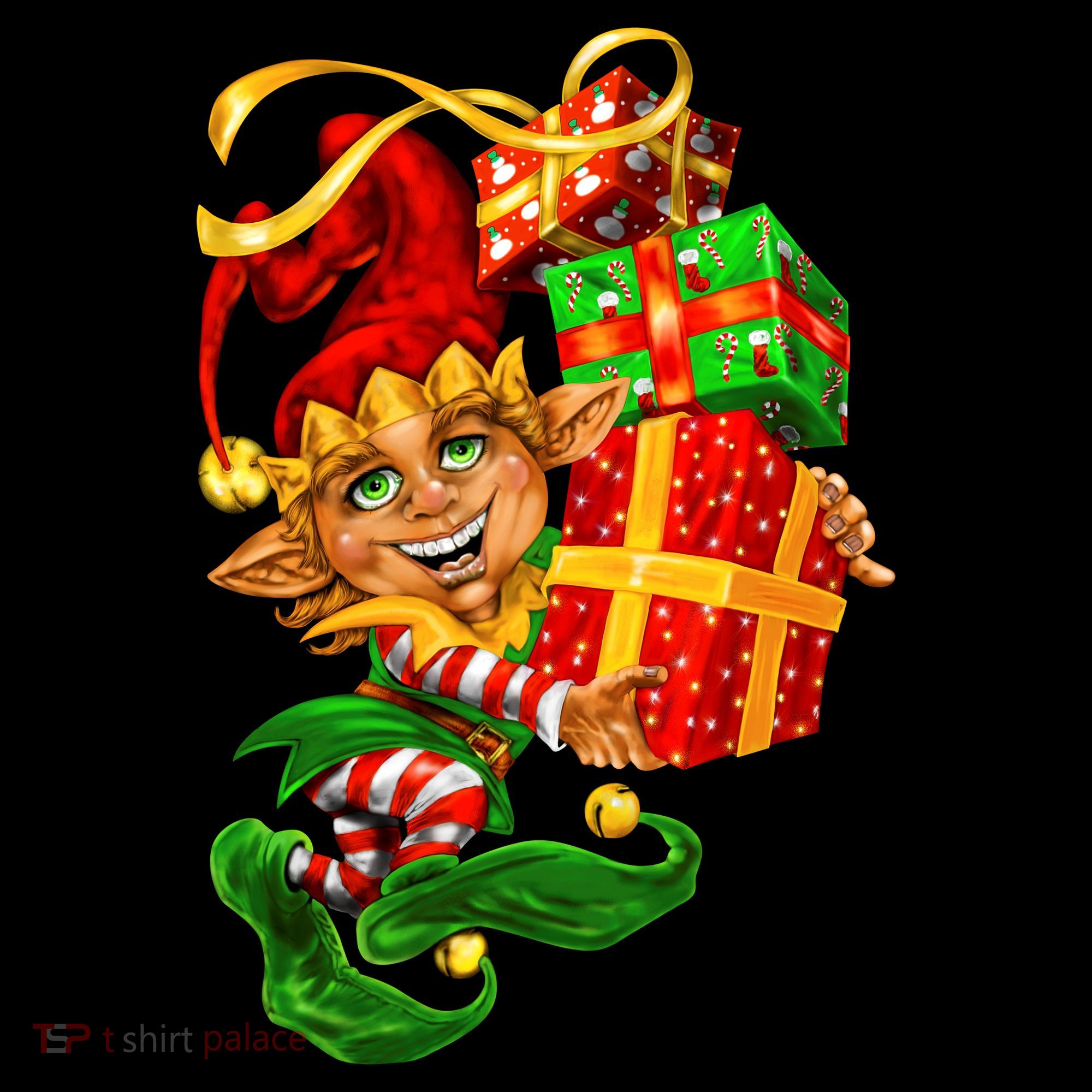 Elf With Stack Of Gifts Coffee Mug