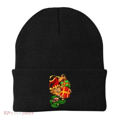 Elf With Stack Of Gifts Beanie