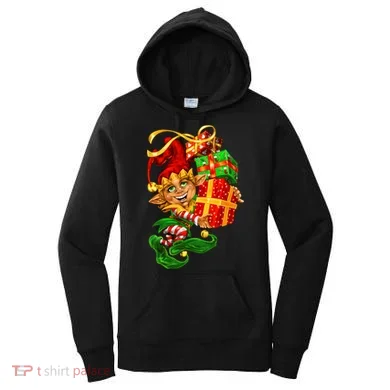 Elf With Stack Of Gifts Women's Hoodie