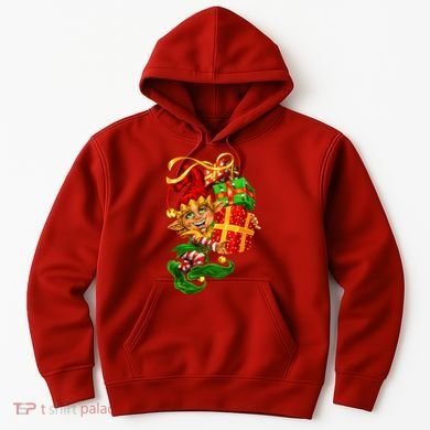 Elf With Stack Of Gifts Hoodie