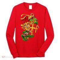 Elf With Stack Of Gifts Long Sleeve Shirt thumb 0