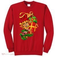 Elf With Stack Of Gifts Sweatshirt thumb 0