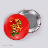Elf With Stack Of Gifts Button thumb 0