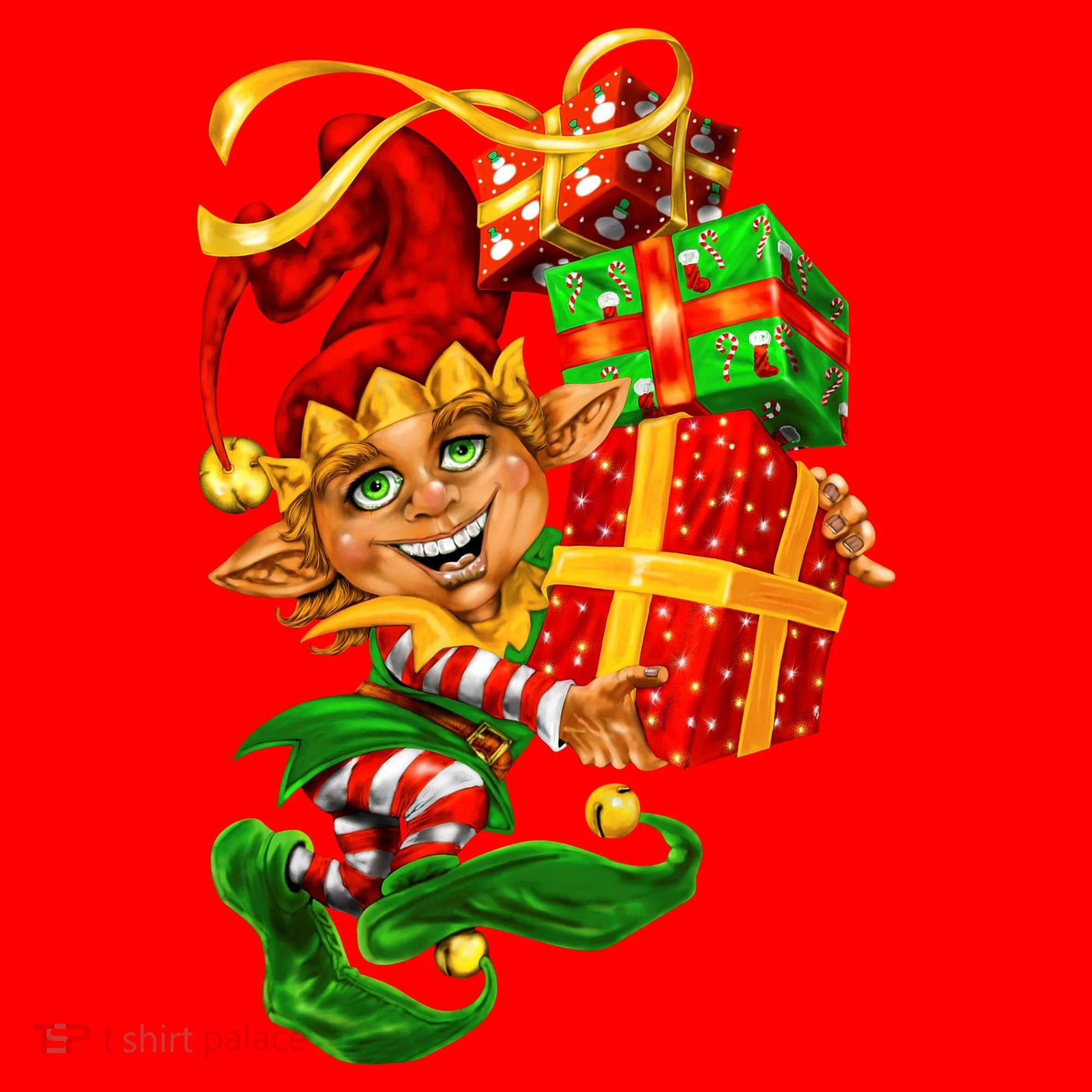 Elf With Stack Of Gifts Coaster