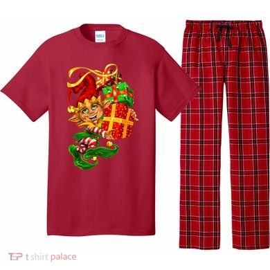 Elf With Stack Of Gifts Pajama Set