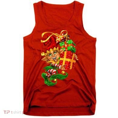 Elf With Stack Of Gifts Tank Top