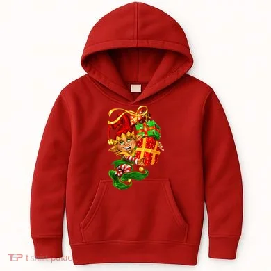 Elf With Stack Of Gifts Kids Hoodie