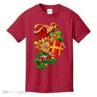 Elf With Stack Of Gifts Kids T-Shirt thumb 0