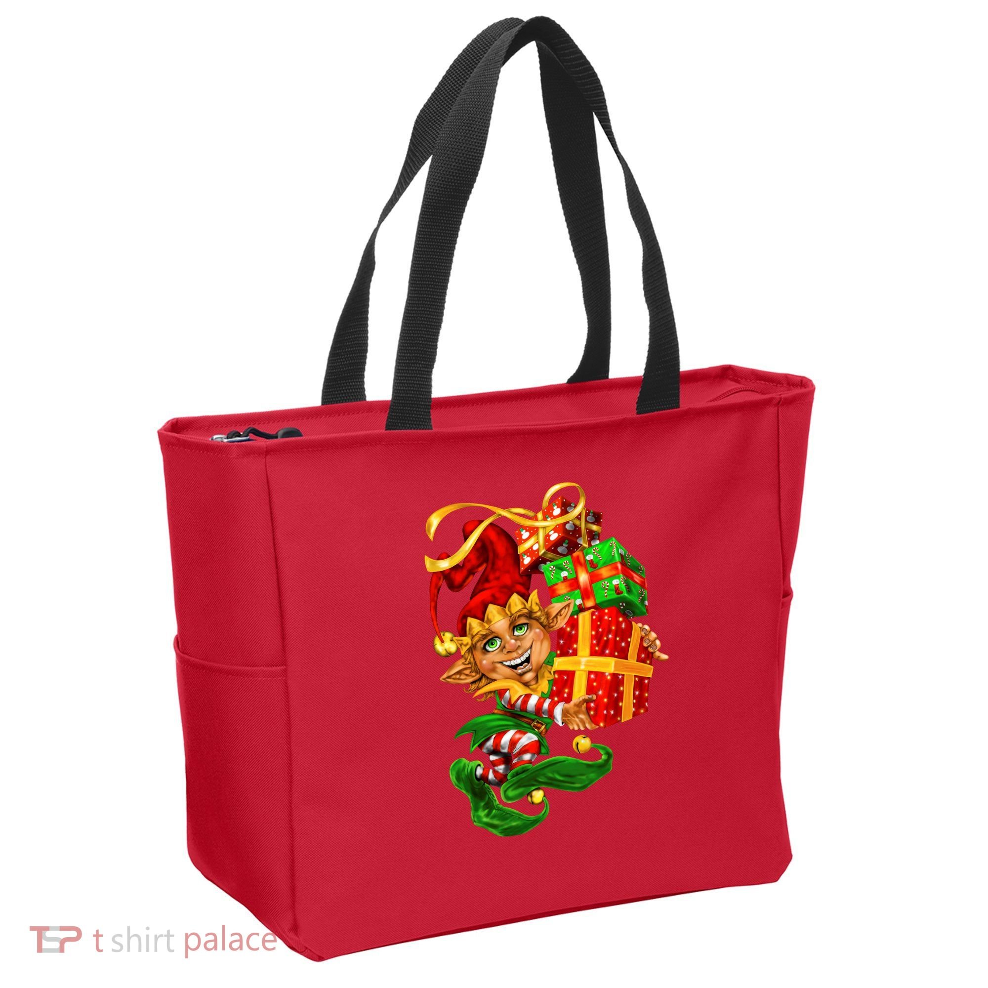 Elf With Stack Of Gifts Tote Bag