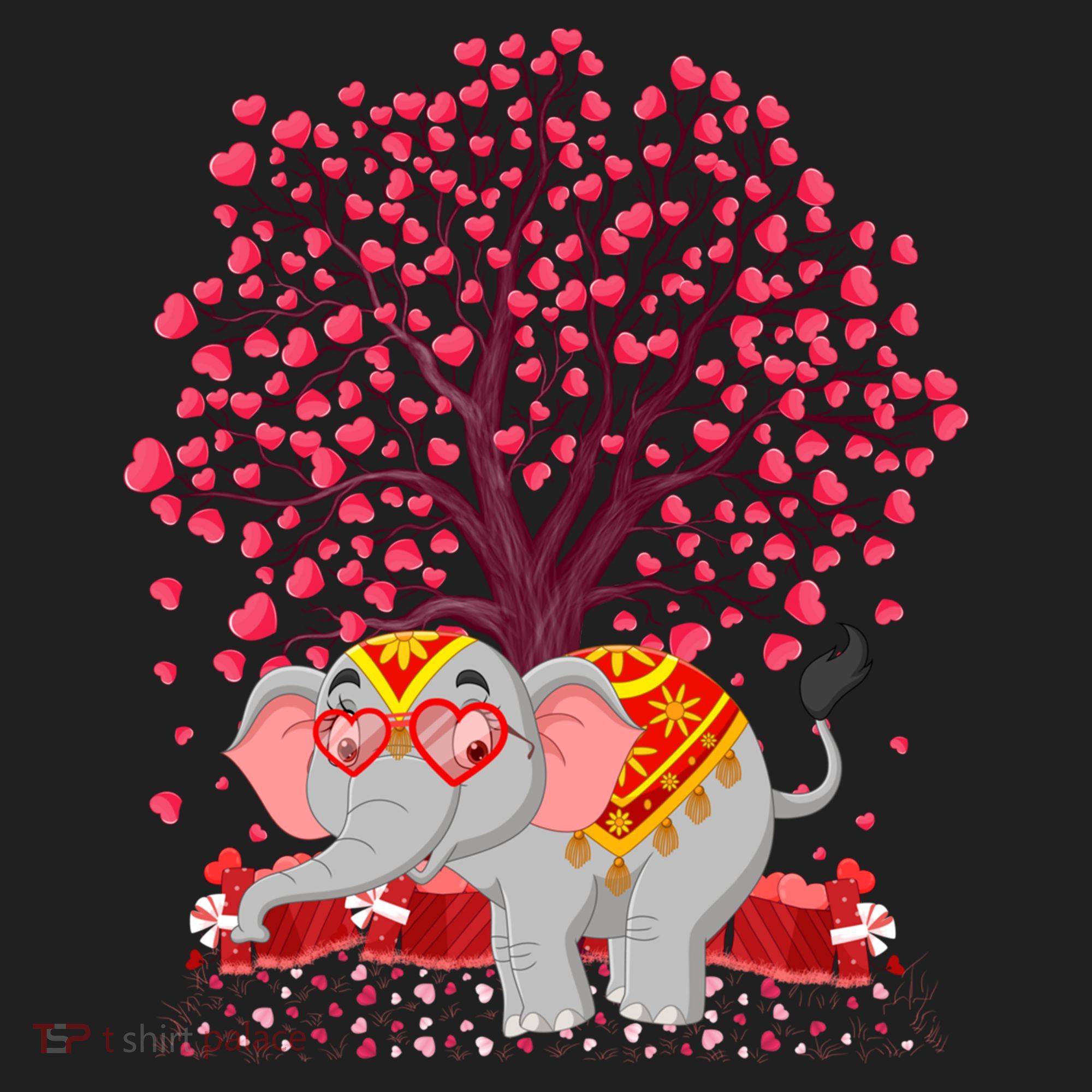 Elephant Lover Heart Tree Indian Elephant Valentine's Day Gift Women's Sweatshirt