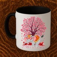 Elephant Lover Heart Tree Indian Elephant Valentine's Day Gift Coffee Mug thumb 2