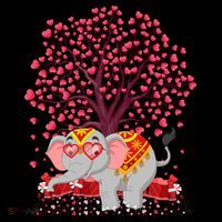 Elephant Lover Heart Tree Indian Elephant Valentine's Day Gift Coffee Mug thumb 5