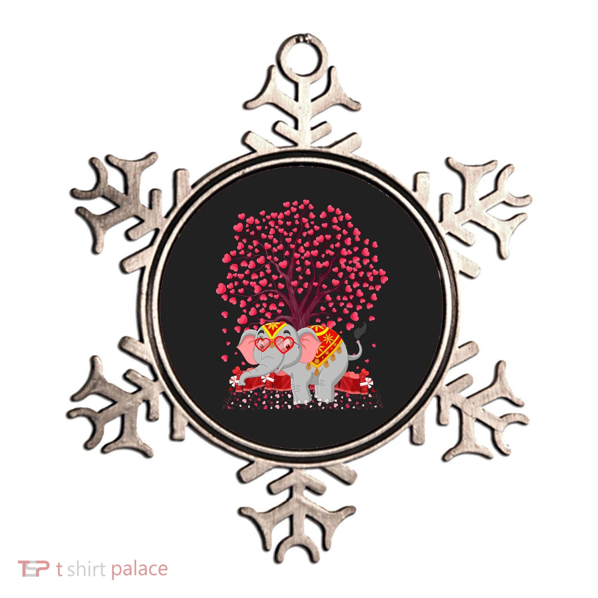 Elephant Lover Heart Tree Indian Elephant Valentine's Day Gift Ornament