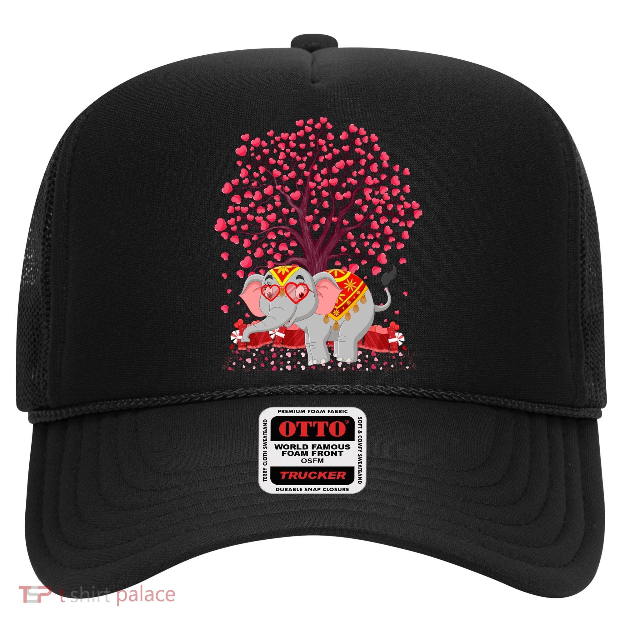 Elephant Lover Heart Tree Indian Elephant Valentine's Day Gift Hat