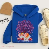 Elephant Lover Heart Tree Indian Elephant Valentine's Day Gift Hoodie thumb 4