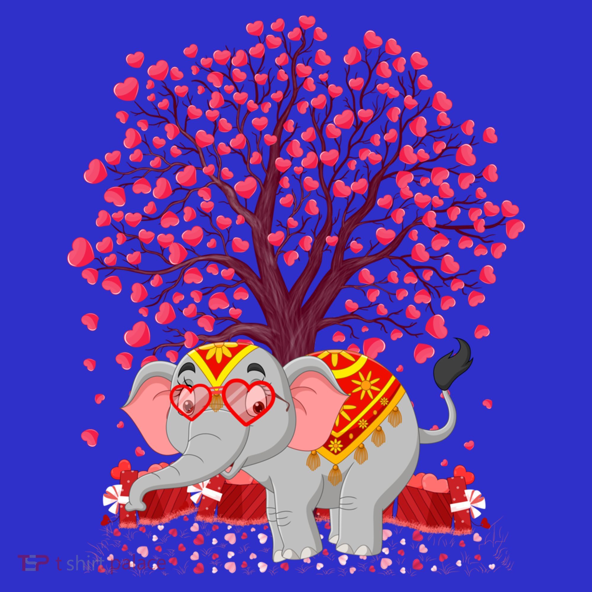 Elephant Lover Heart Tree Indian Elephant Valentine's Day Gift Apron
