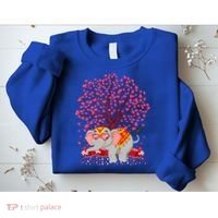 Elephant Lover Heart Tree Indian Elephant Valentine's Day Gift Sweatshirt thumb 2