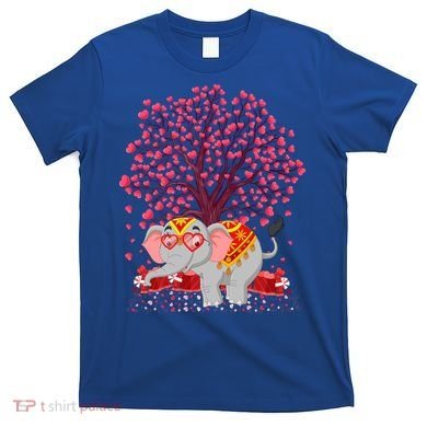 Elephant Lover Heart Tree Indian Elephant Valentine's Day Gift T-Shirt