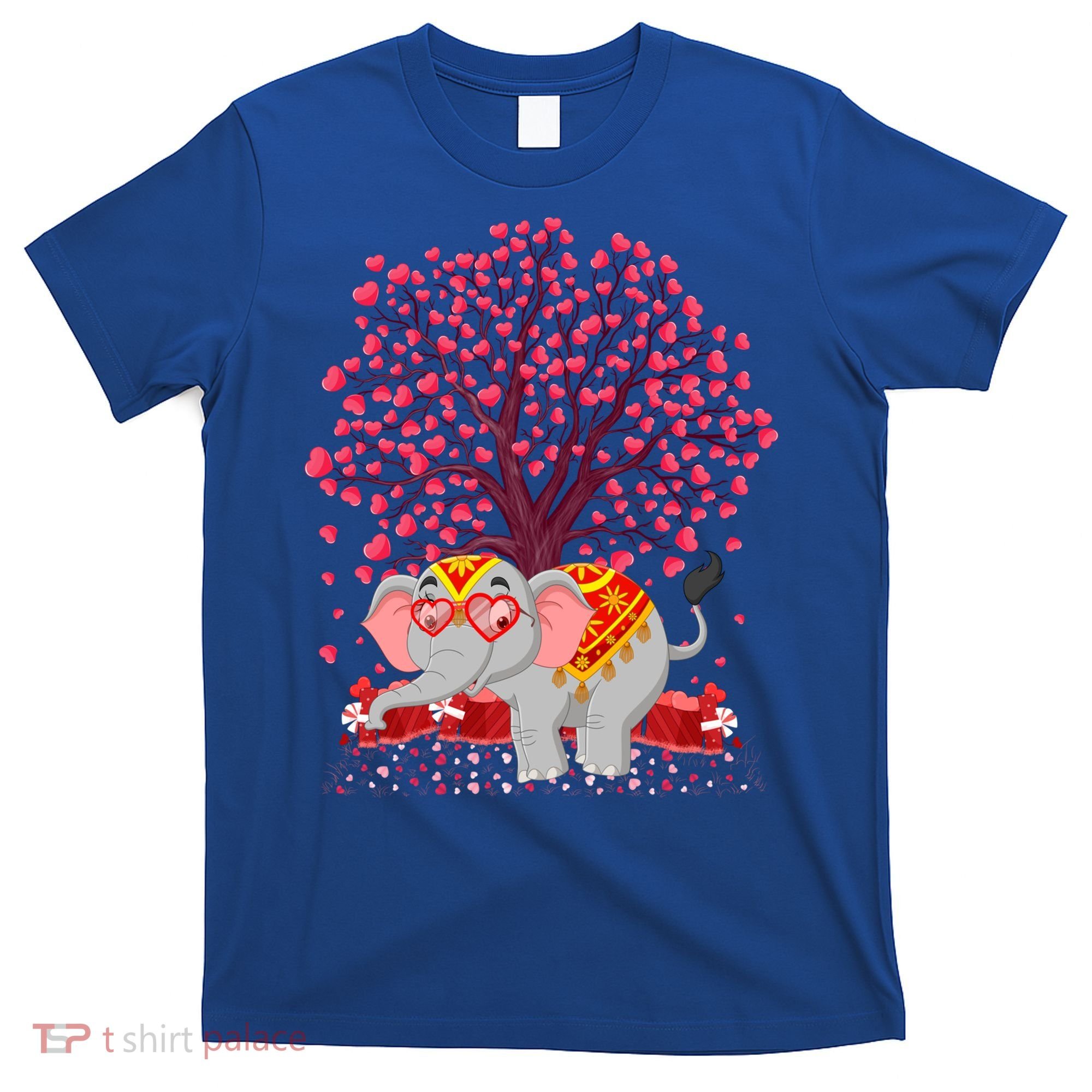 Elephant Lover Heart Tree Indian Elephant Valentine's Day Gift T-Shirt