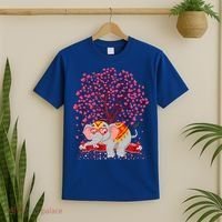 Elephant Lover Heart Tree Indian Elephant Valentine's Day Gift T-Shirt thumb 2